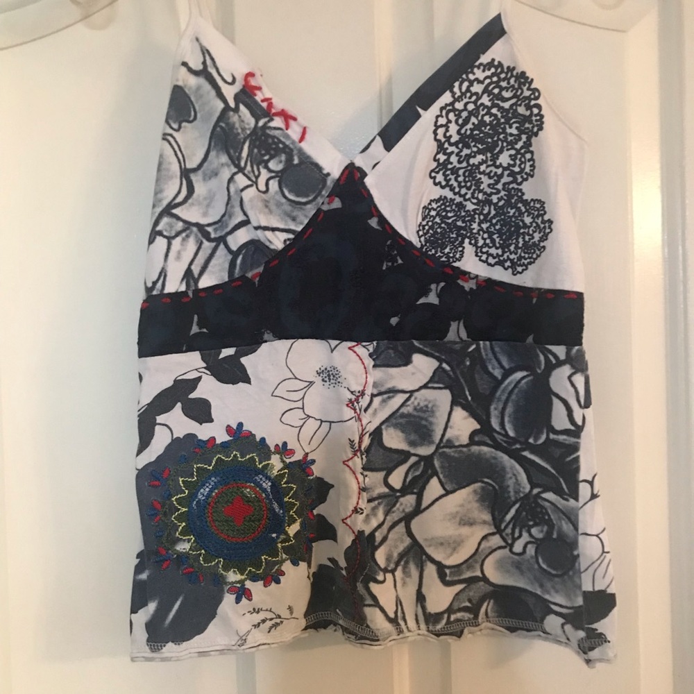 KESSLEY boho tank w/embroidery size medium